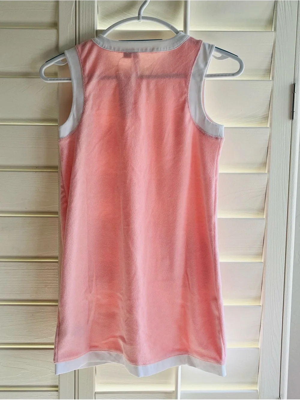 Janie and Jack Peach-Pink Terry Button-Front cover up with White Trim